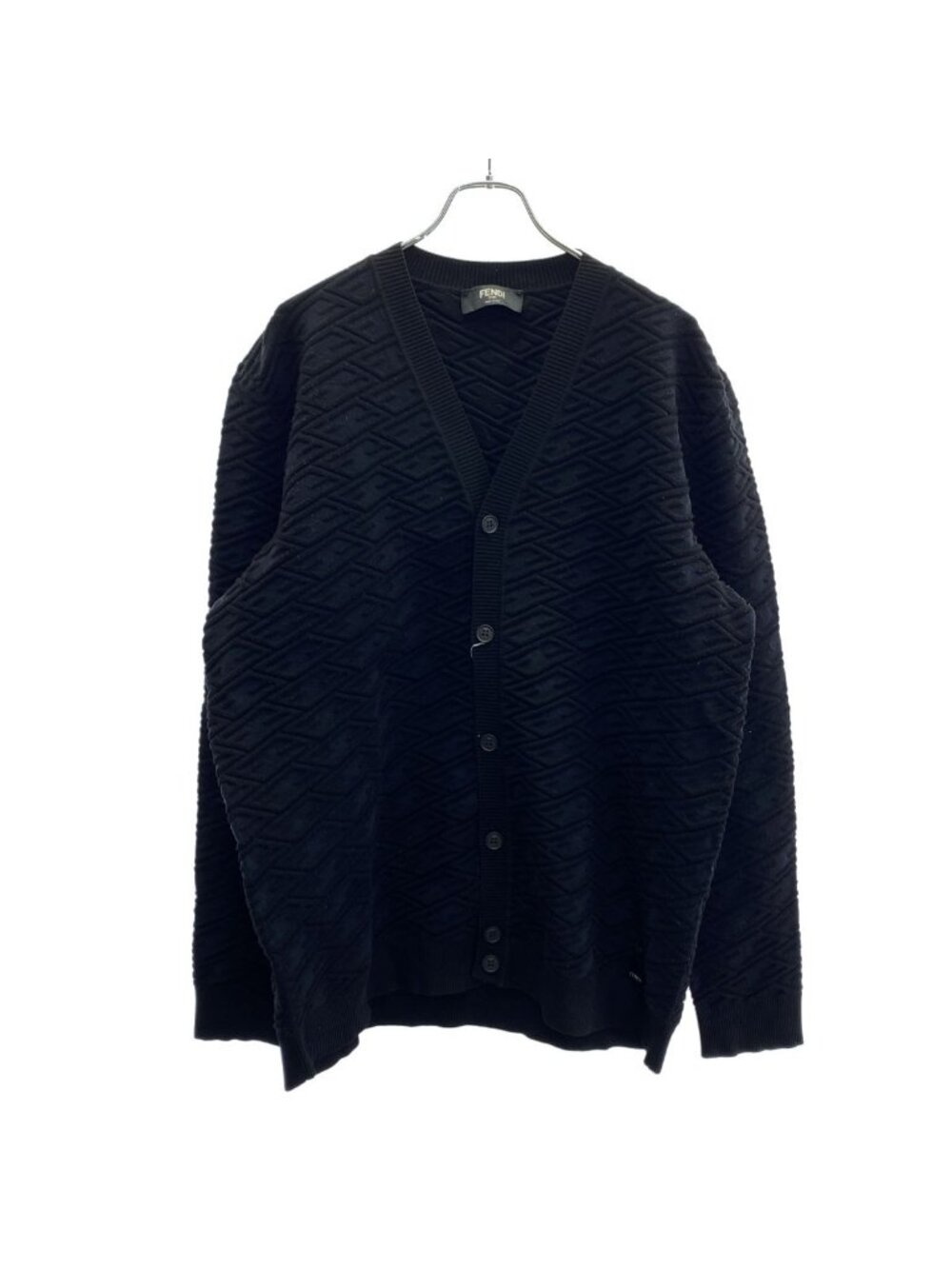 Fendi Embossed Design Cardigan Ambu Navy Black 54
